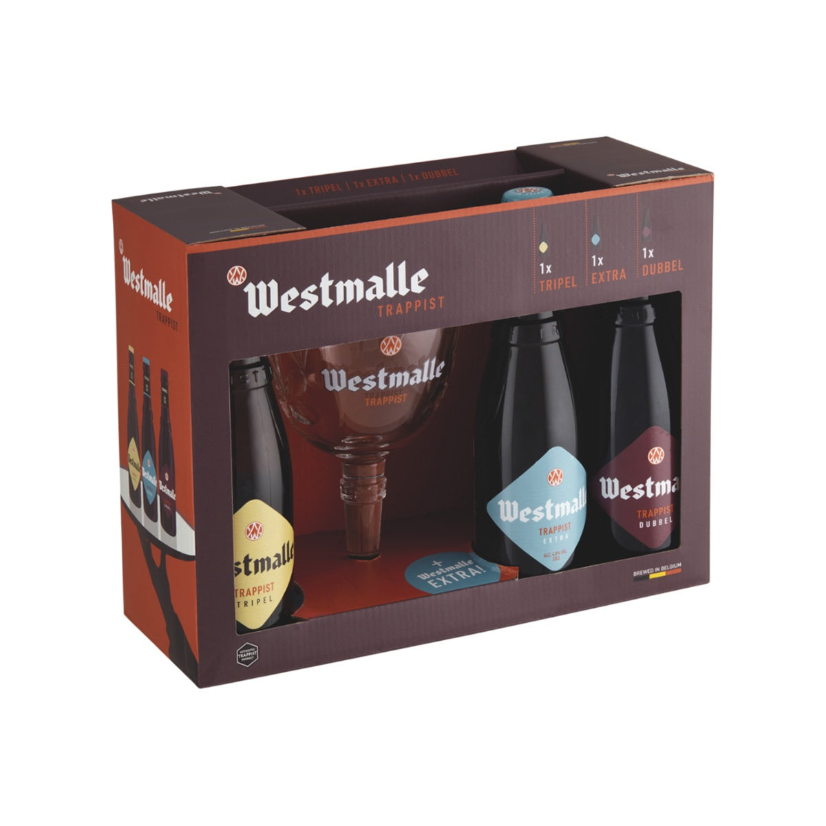 Westmalle Trappist Ales & Glass Gift Set